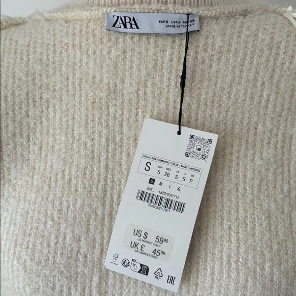 NWT Zara Bouclé Knit Cardigan - Picture 4 of 5
